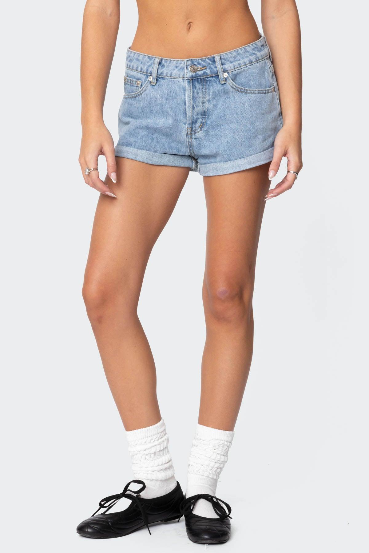 Rylin Low-Rise Denim Shorts Product Image