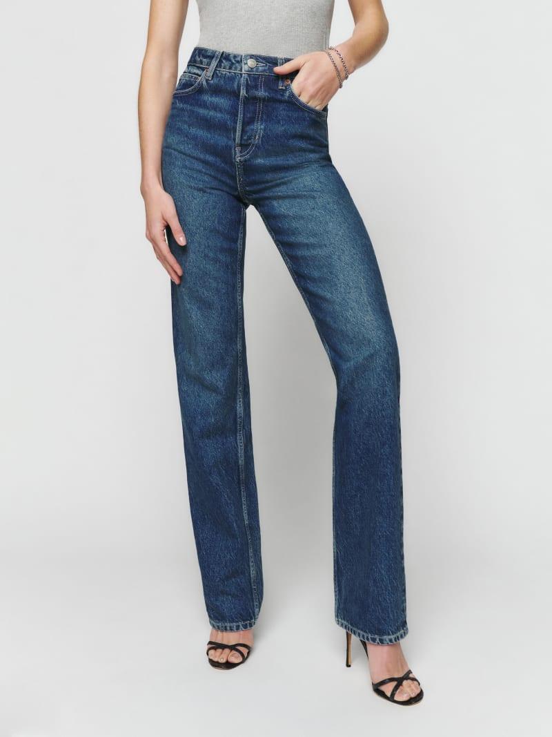 Cynthia High Rise Straight Long Jeans Product Image