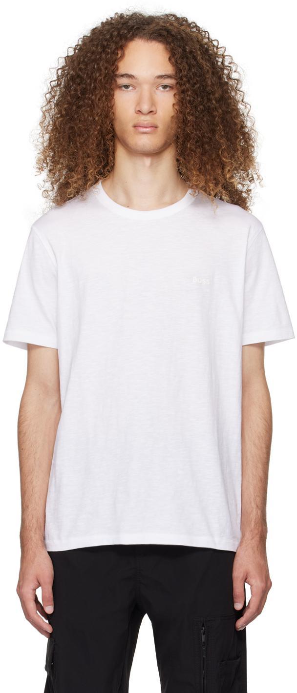 White Bonded T-shirt In White 100 Product Image