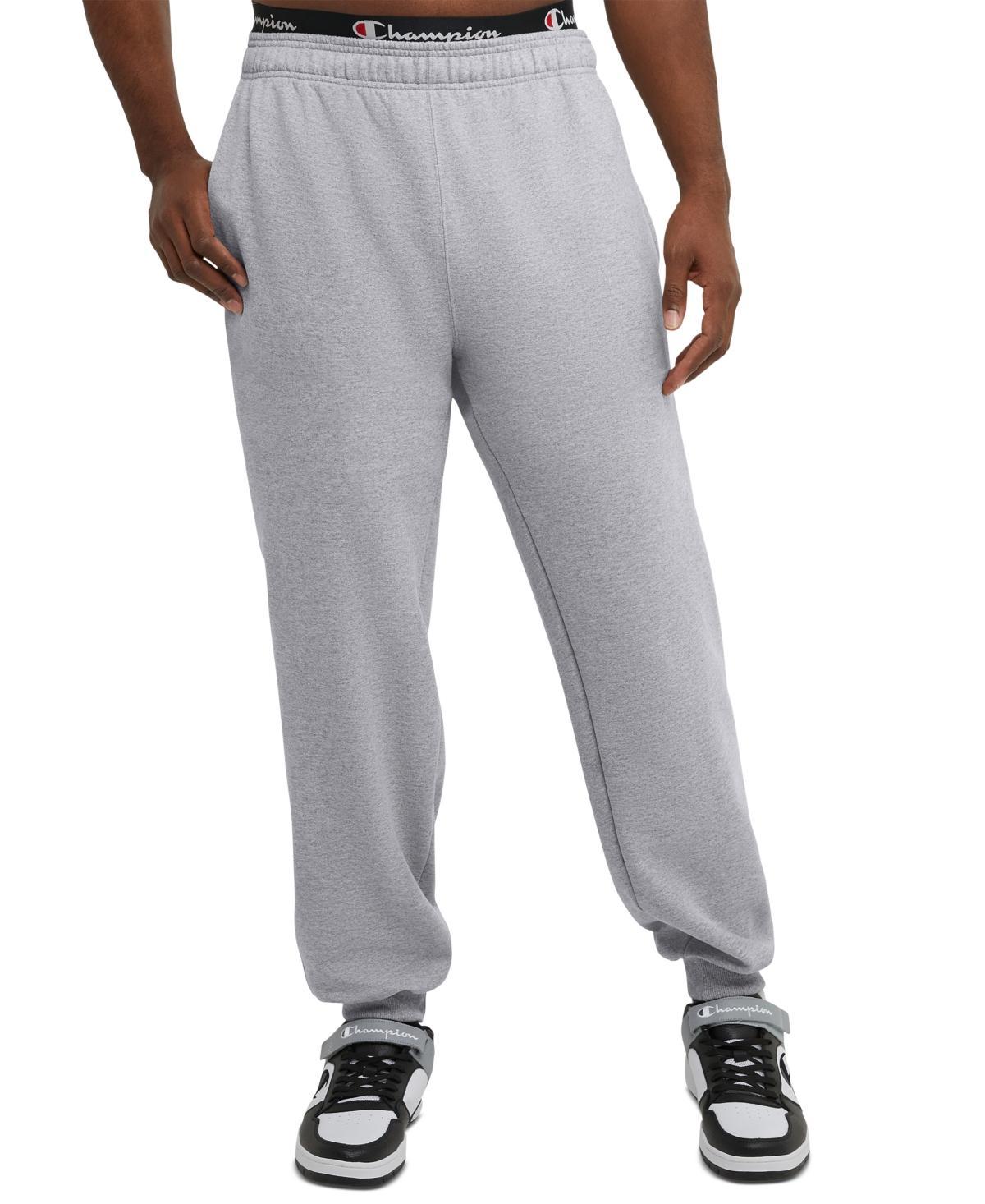 Mens Champion Powerblend Joggers, C Logo (Big & Tall) Oxford Grey 4XB Product Image