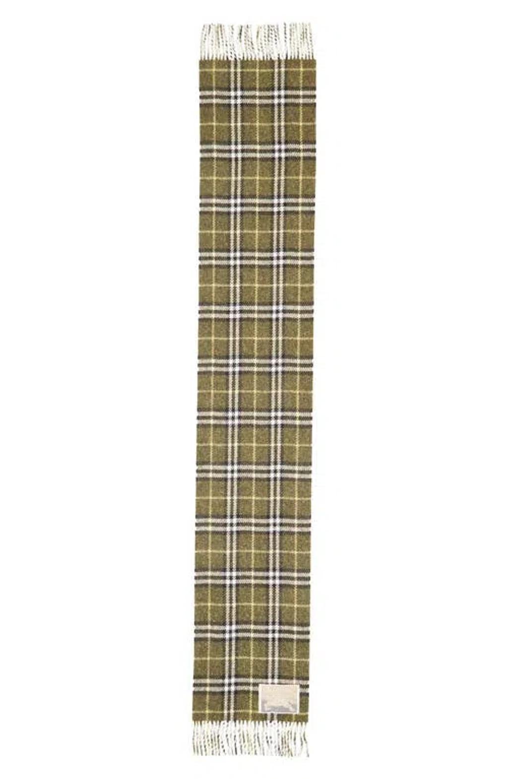 BURBERRY Medium Check Cashmere & Wool Scarf In Acre Product Image