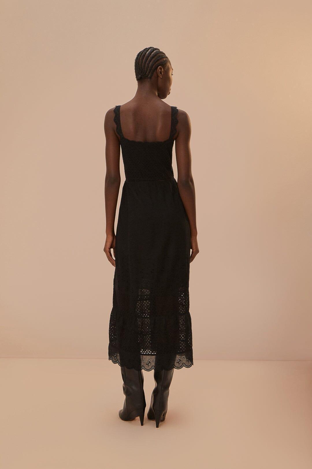 Black Lace Crochet Dress, BLACK / XXS Product Image