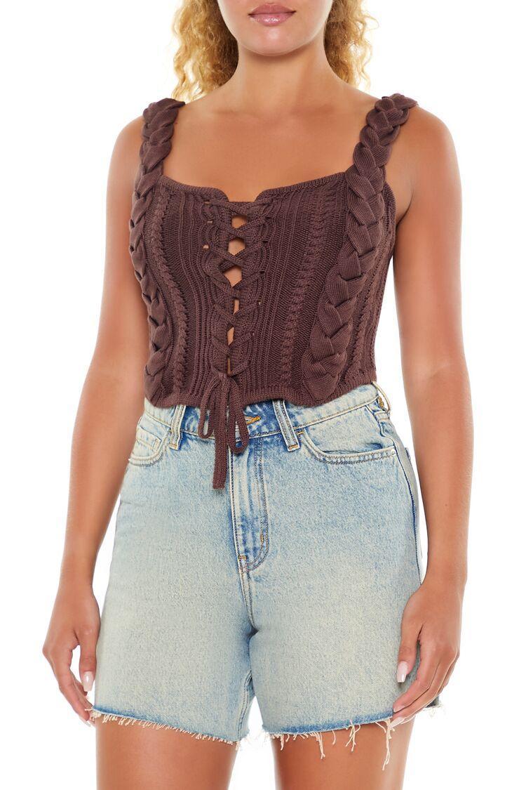 Braided Sweater-Knit Crop Top | Forever 21 Product Image