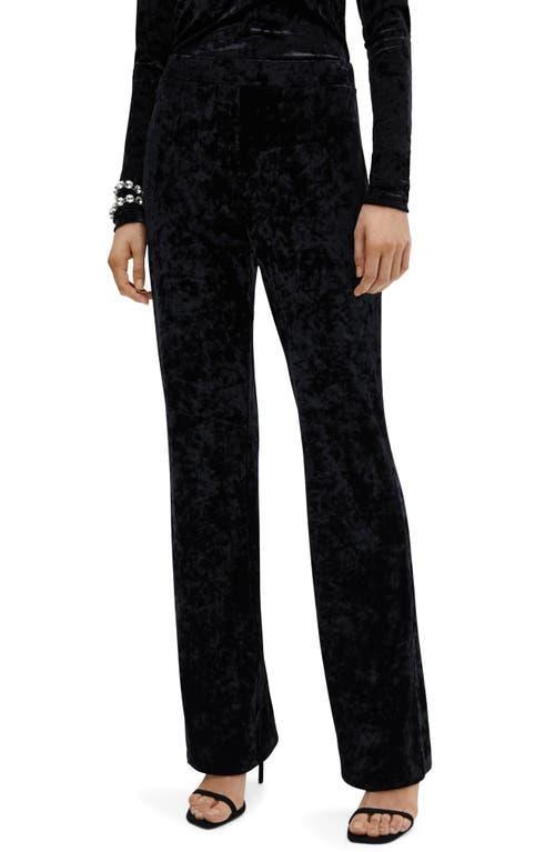 MANGO High Waist Straight Leg Velvet Pants Product Image