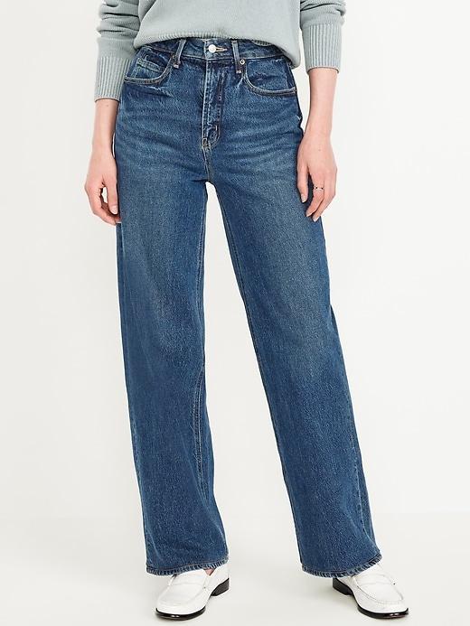 Extra High-Waisted Sky-Hi Wide-Leg Jeans Product Image