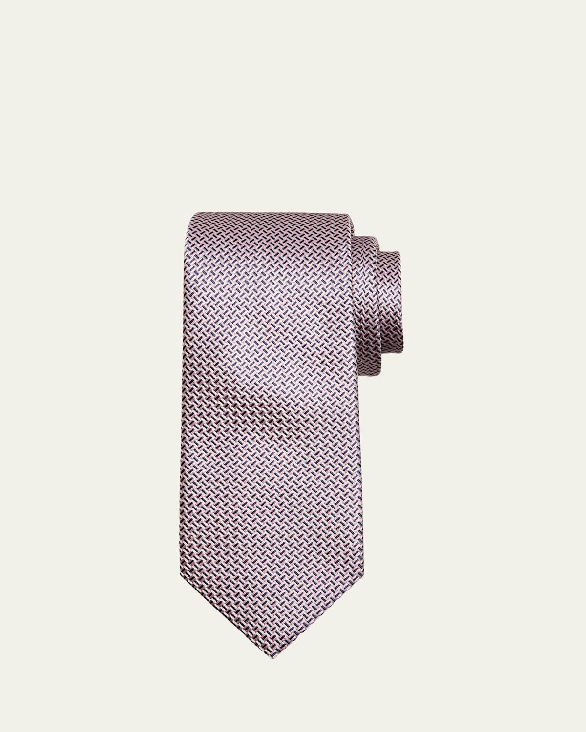 Mens Silk Jacquard Basketweave Tie Product Image