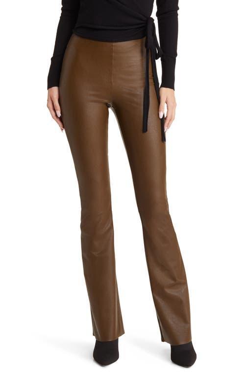 Womens Faux Leather Flared Leggings Product Image