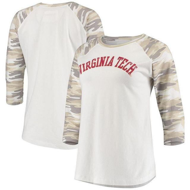 Womens /Camo Virginia Tech Hokies Boyfriend Baseball Raglan 3/4 Sleeve T-Shirt Product Image