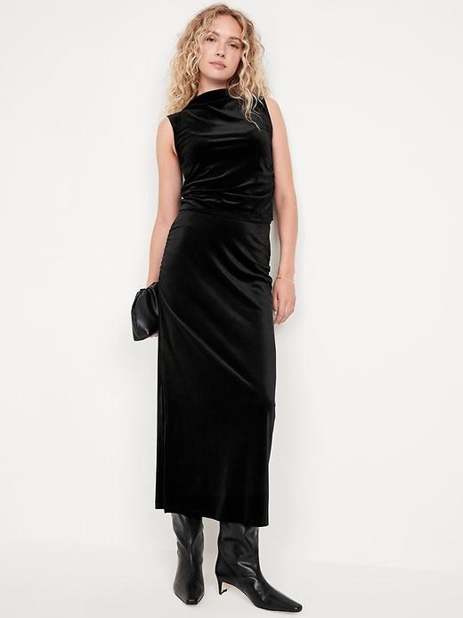 Velvet Maxi Skirt Product Image