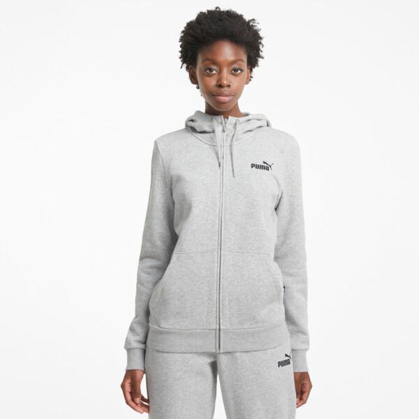 PUMA Essentials Full-Zip Women's Hoodie in Light Grey Heather Product Image