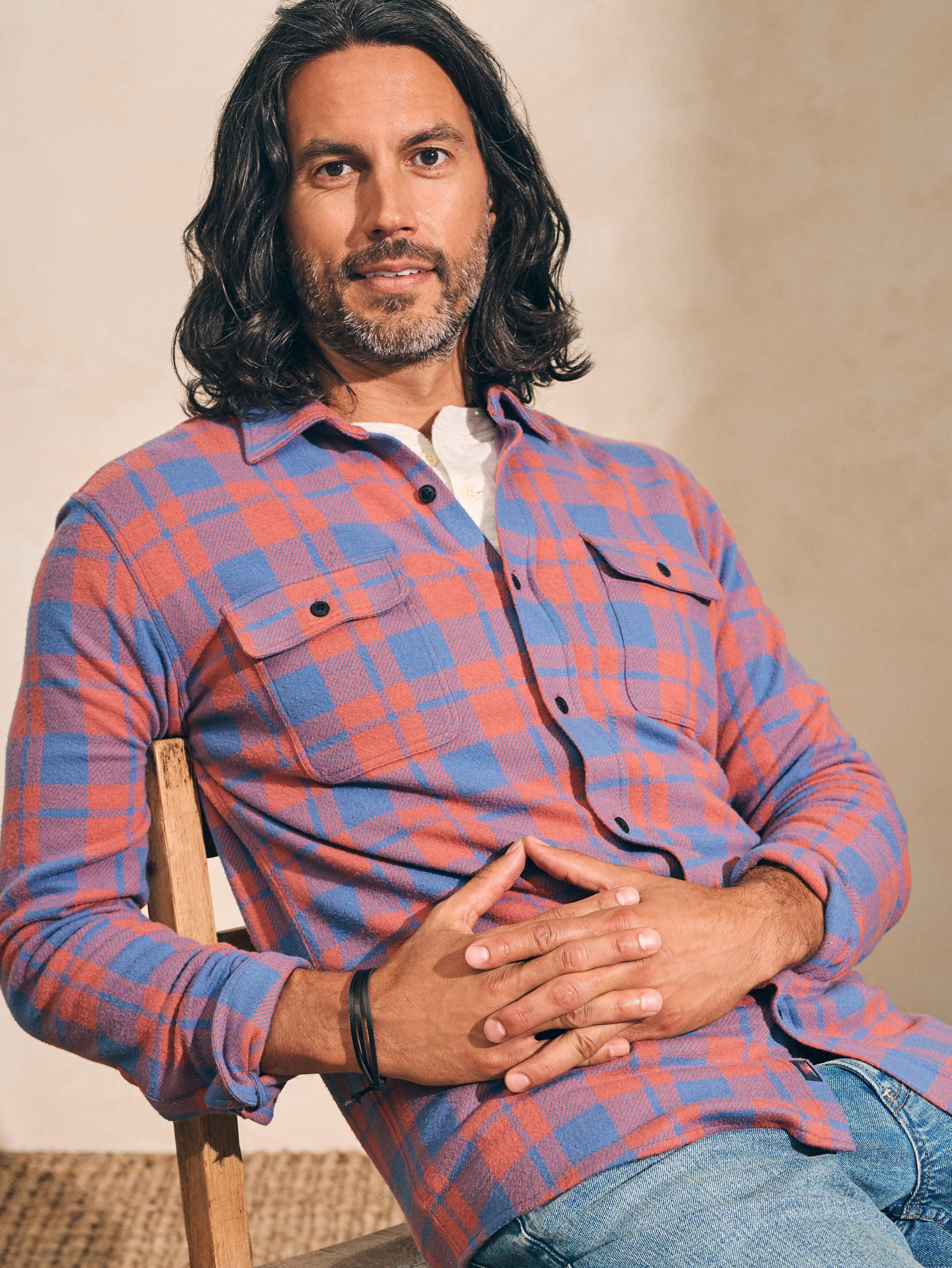 Legend™ Sweater Shirt - Rose Blue Check Product Image