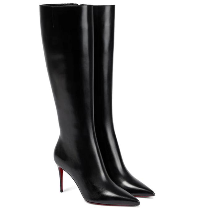 CHRISTIAN LOUBOUTIN Kate Botta 85 Leather Knee-high Boots In Black Product Image