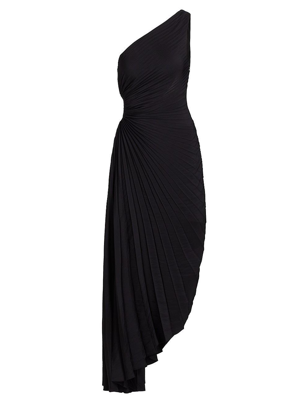 Womens Delfina Pleated One-Shoulder Gown Product Image