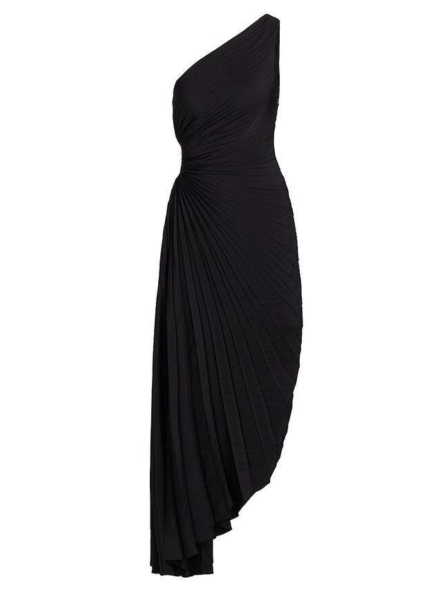 Womens Delfina Pleated One-Shoulder Gown Product Image