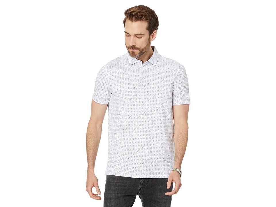 Armani Exchange Regular Fit Cotton Jersey Printed All Over Logo Polo Right Angle) Men's Clothing Product Image