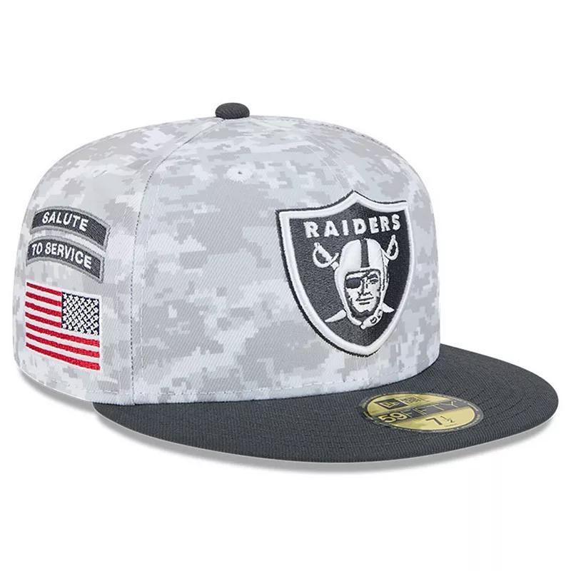 Mens New Era Arctic Camo/Graphite Las Vegas Raiders 2024 Salute To Service 59FIFTY Fitted Hat Product Image