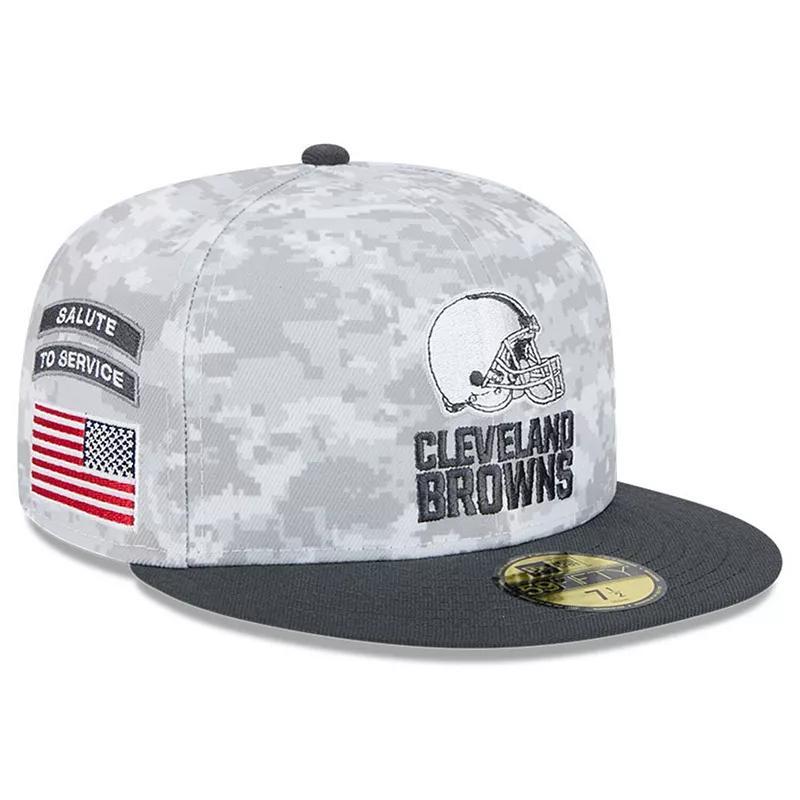 Mens New Era Arctic Camo/Graphite Cleveland Browns 2024 Salute To Service 59FIFTY Fitted Hat Product Image