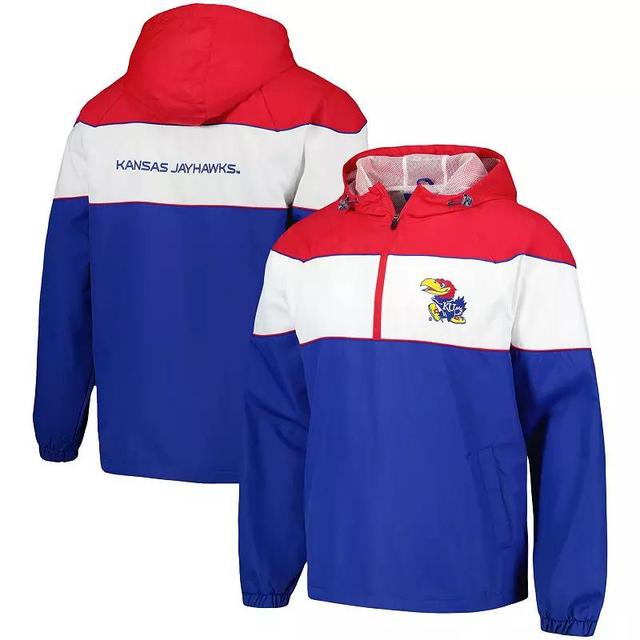 Mens G-III Sports by Carl Banks Royal Kansas Jayhawks Center Line Half-Zip Raglan Hoodie Jacket Product Image