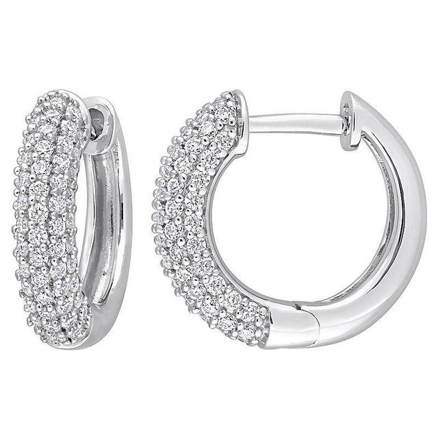 Stella Grace Sterling Silver 5/8 Carat T.W Lab-Created Moissanite Multi-Row Hoop Earrings, Womens Product Image