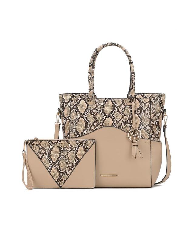 Mkf Collection Iris Snake Embossed Women s Tote Bag with matching Wristlet Pouch by Mia K Product Image