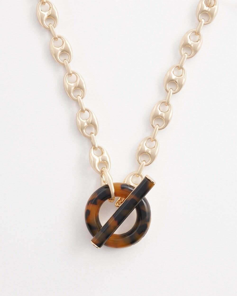 Faux Tortoise Toggle Necklace Product Image