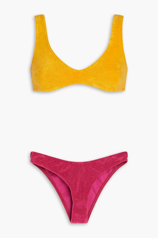 Cotton-blend Terry Bikini In Saffron Product Image