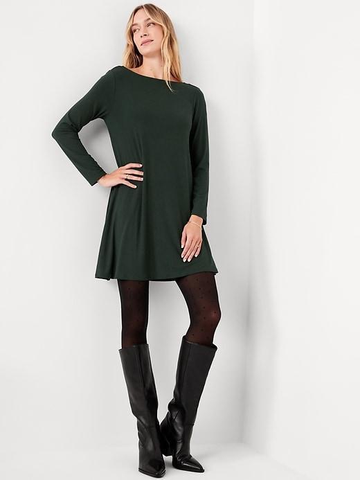 Long-Sleeve Mini Swing Dress Product Image