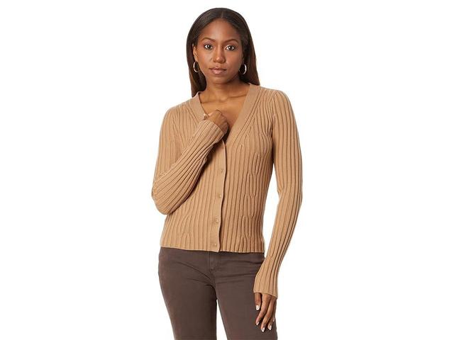 Paige Shirin Cardigan (Dark Camel) Women's Clothing Product Image