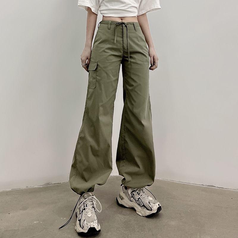 Low Rise Plain Flared Cargo Pants product image