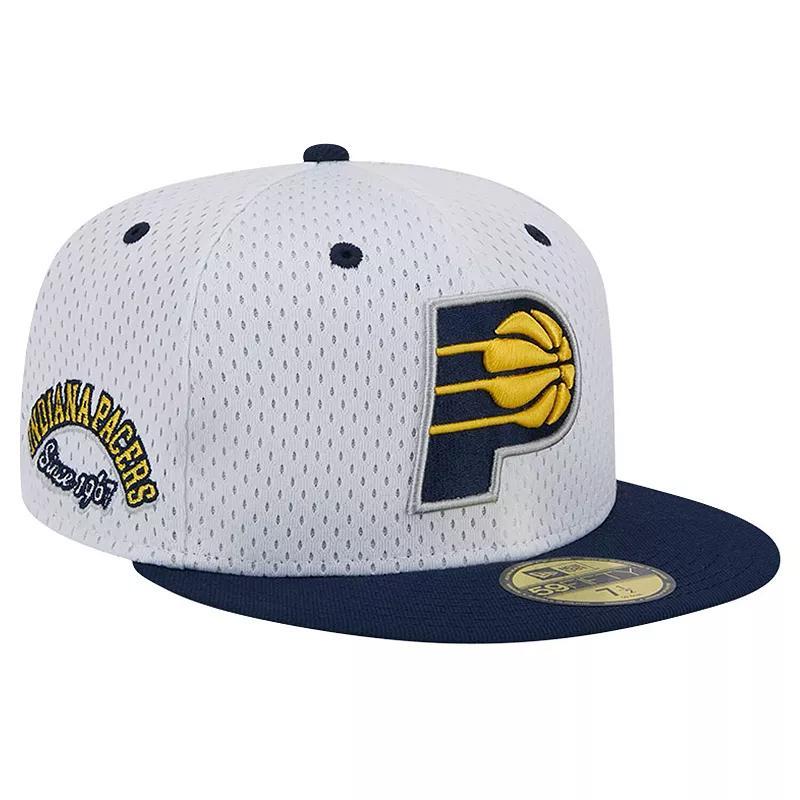 Mens New Era /Navy Indiana Pacers Throwback 2Tone 59FIFTY Fitted Hat Product Image