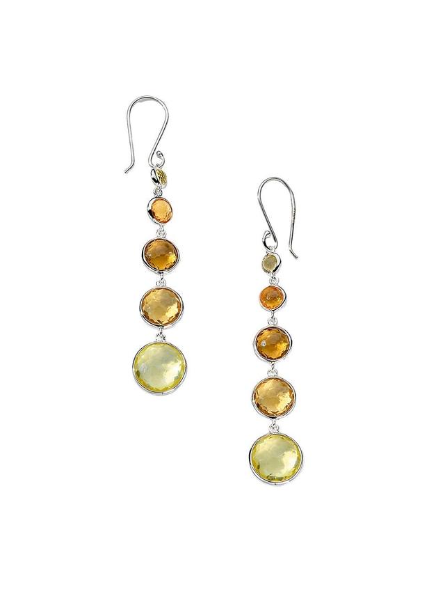 Womens Lollipop Sterling Silver & Citrine 5-Tier Drop Earrings Product Image