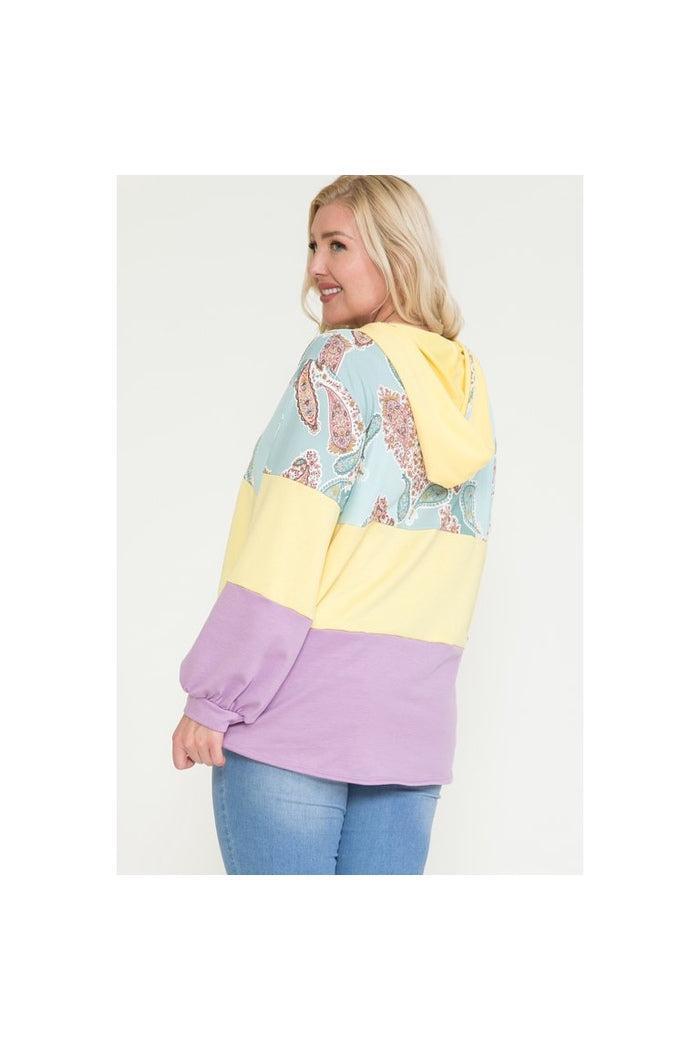 Paisley Color Block Hoodie Product Image