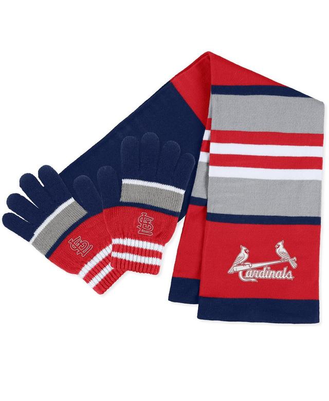 Womens WEAR by Erin Andrews St. Louis Cardinals Stripe Glove & Scarf Set Product Image