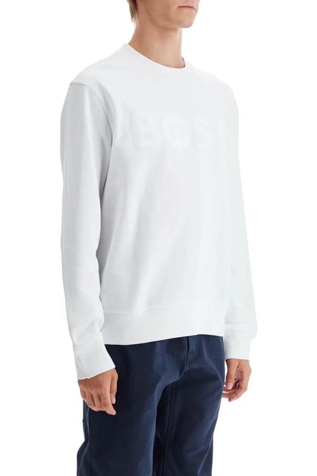 HUGO BOSS Webasiccrew Logo In White Product Image