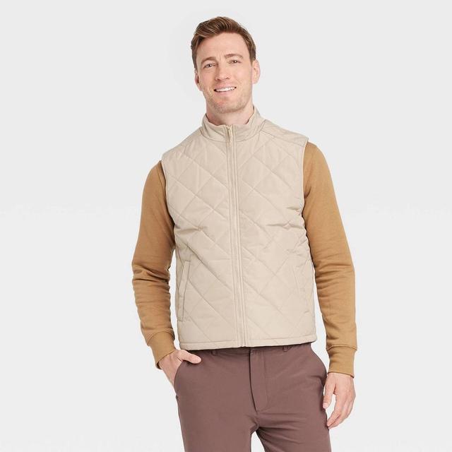 Mens Lightweight Puffer Jacket - Goodfellow & Co Tan XXL Product Image