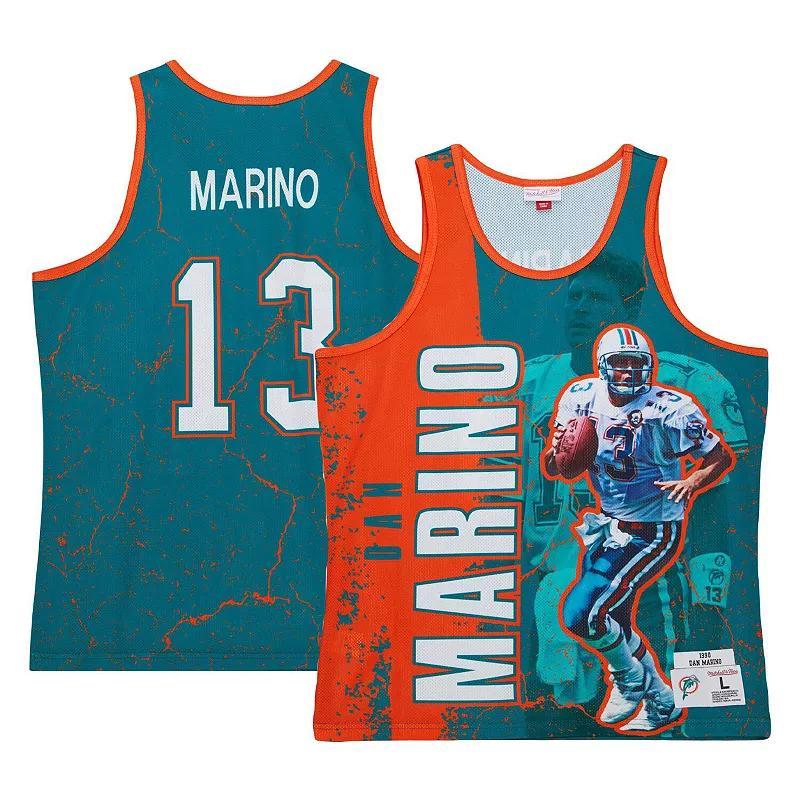 Mens Mitchell & Ness Dan Marino Aqua Miami Dolphins 1990 Player Burst Tank Top Turquoise A Product Image