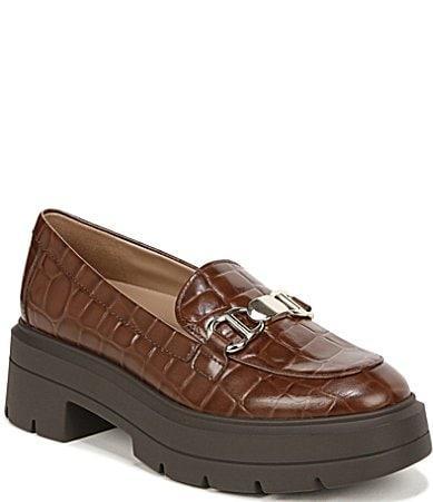 Naturalizer Nina Crocodile Embossed Leather Chunky Platform Loafers Product Image