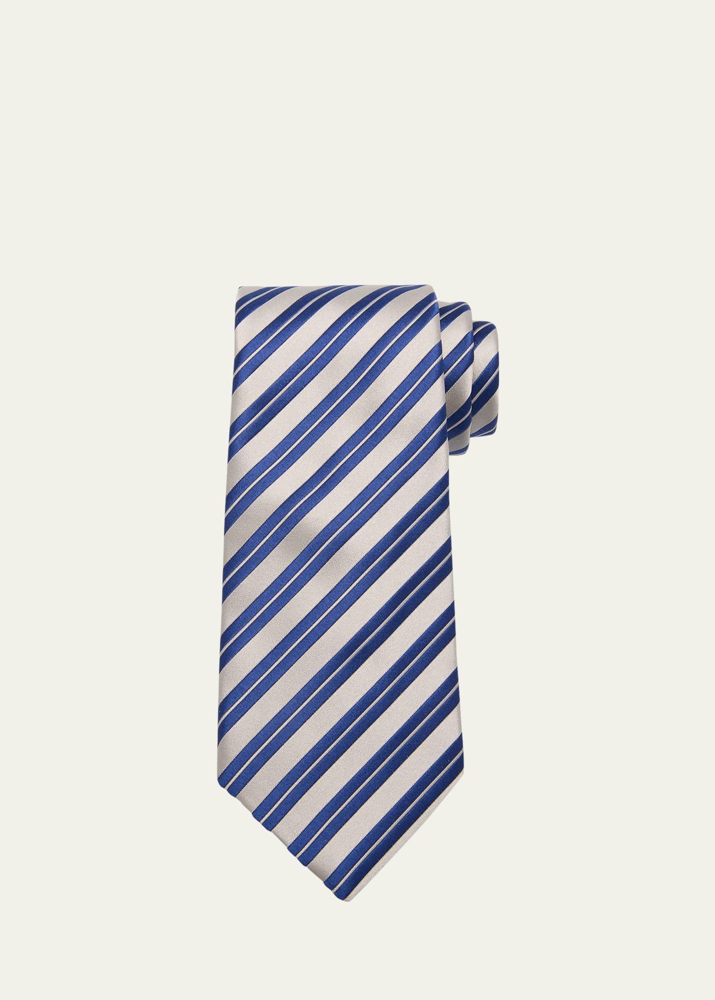 Mens Striped Silk Tie Product Image