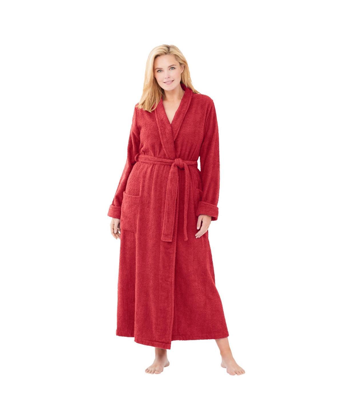 Dreams & Co. Womens Long Terry Robe Product Image