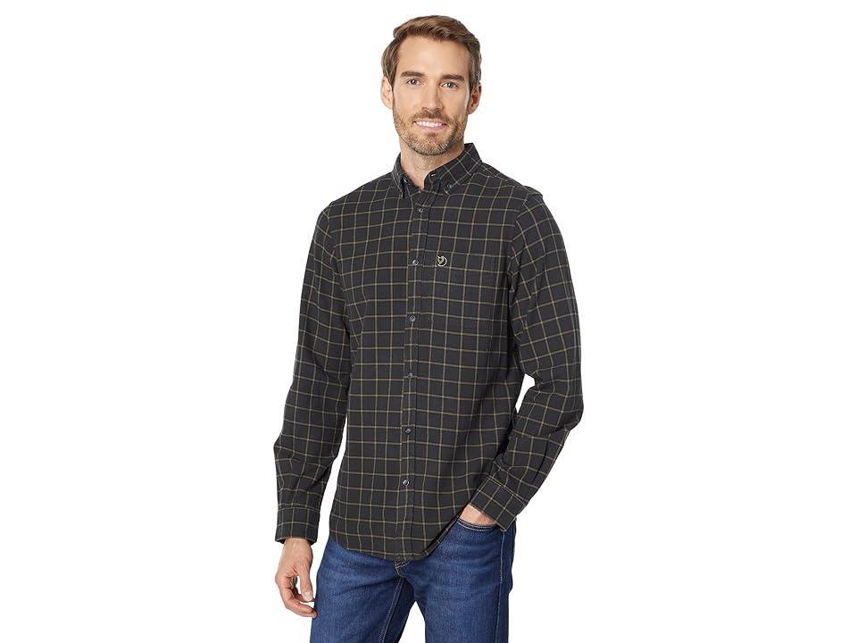 Fjallraven Ovik Flannel Shirt (Dark Grey) Men's Long Sleeve Button Up Product Image