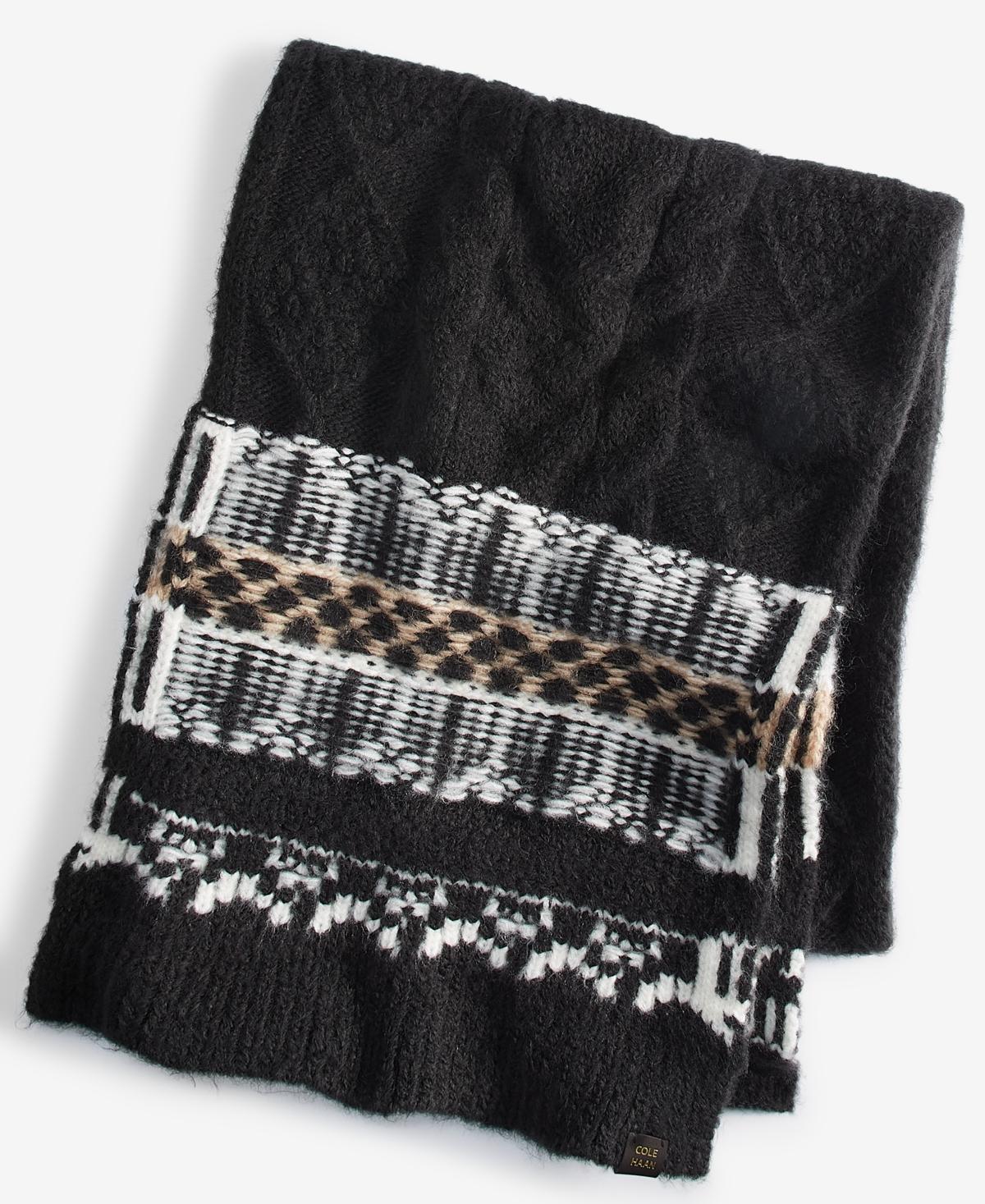 Cole Haan Womens Reversible Fair Isle Scarf Product Image