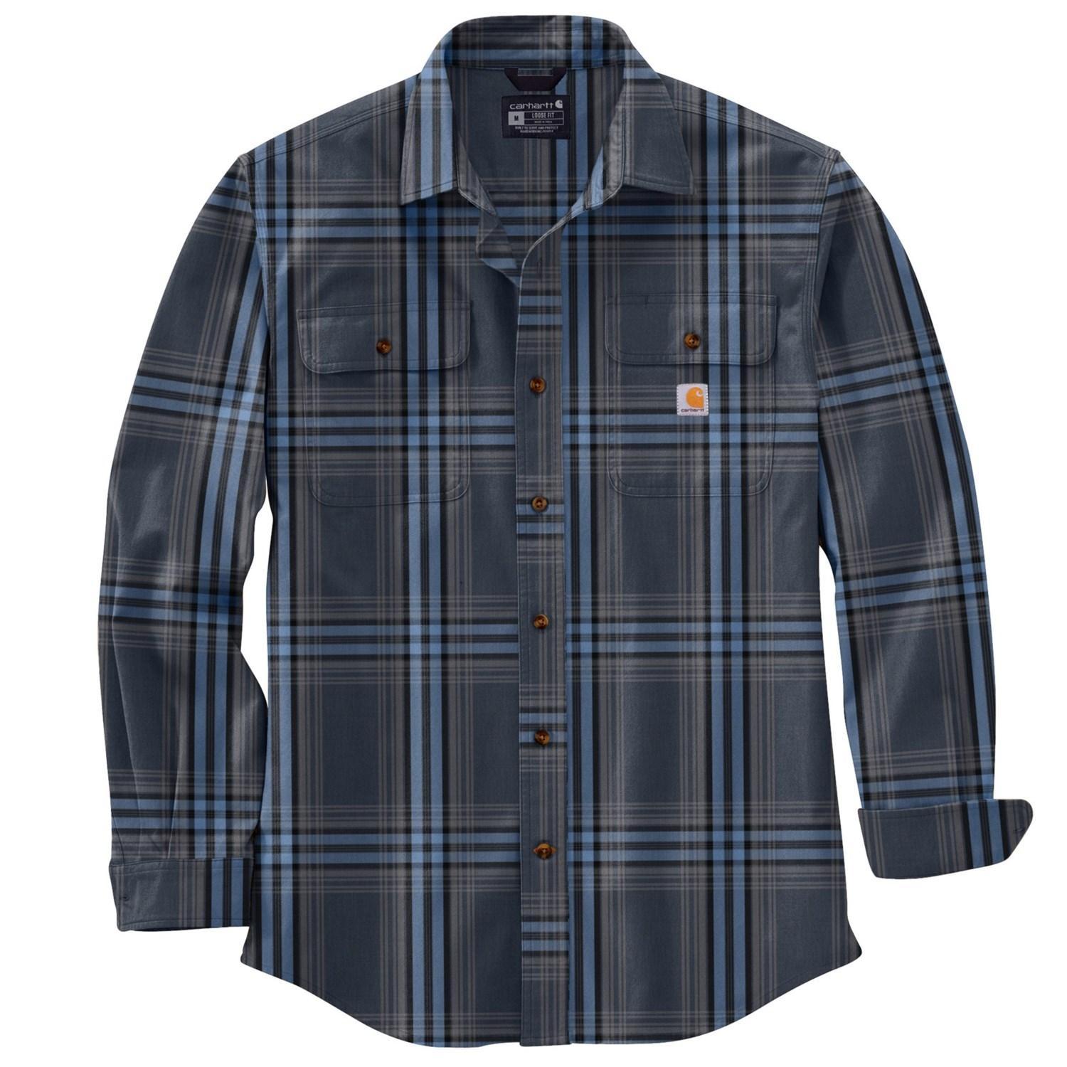 Carhartt 105947 Loose Fit Heavyweight Plaid Flannel Shirt - Long Sleeve Product Image