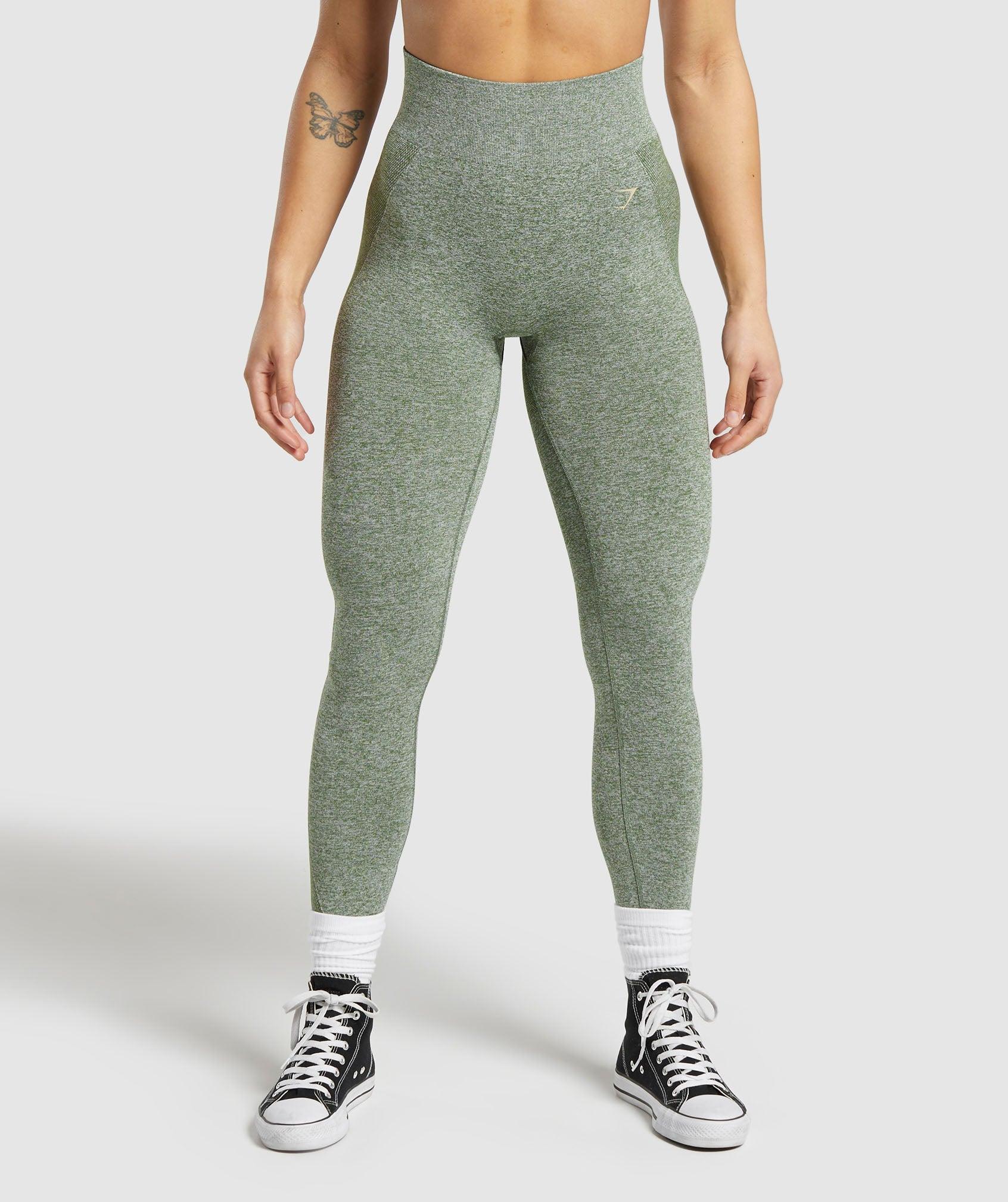 Gymshark Flex High Waisted Leggings - Force Green/Vanilla Beige Female Product Image