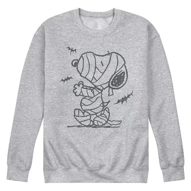 Mens Peanuts Snoopy Mummy Bats Fleece Sweatshirt Gray Grey Product Image