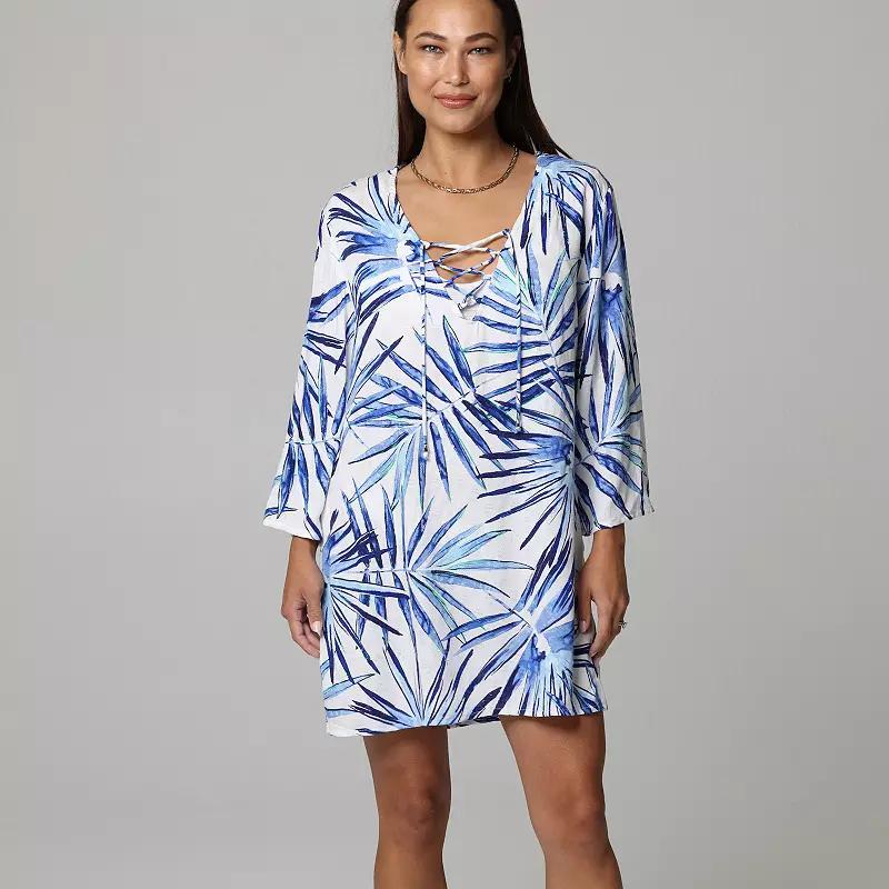 Womens J. Valdi Lace Up Swim Cover-Up Tunic Product Image