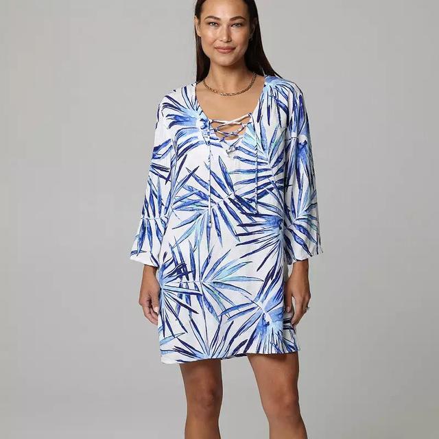 Womens J. Valdi Lace Up Swim Cover-Up Tunic Product Image