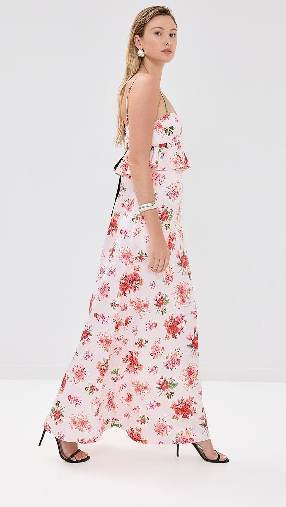 Kika Vargas Scarlet Dress Pink Rose Silk | Shopbop Product Image