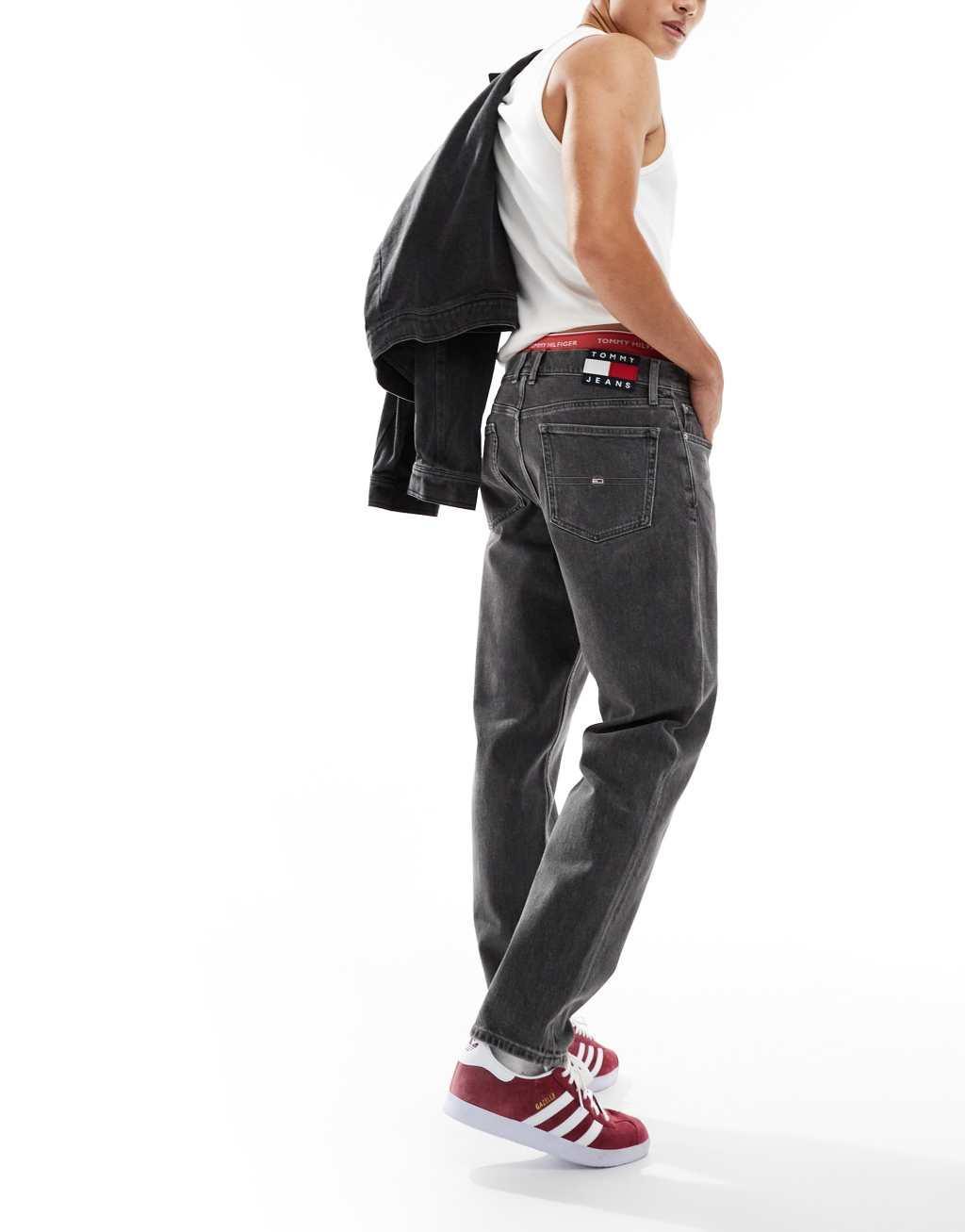 Tommy Jeans Isaac relaxed tapered jeans in black Product Image