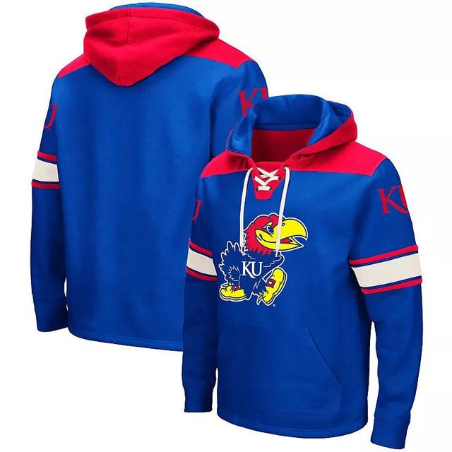 Mens Colosseum Royal Kansas Jayhawks 2.0 Lace-Up Pullover Hoodie Product Image