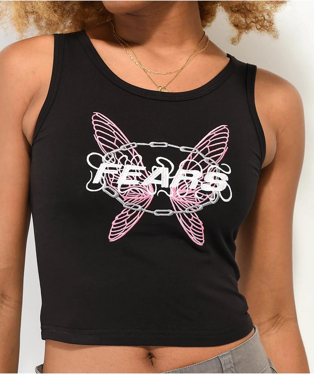 Personal Fears Fairy Black Crop Tank Top Product Image